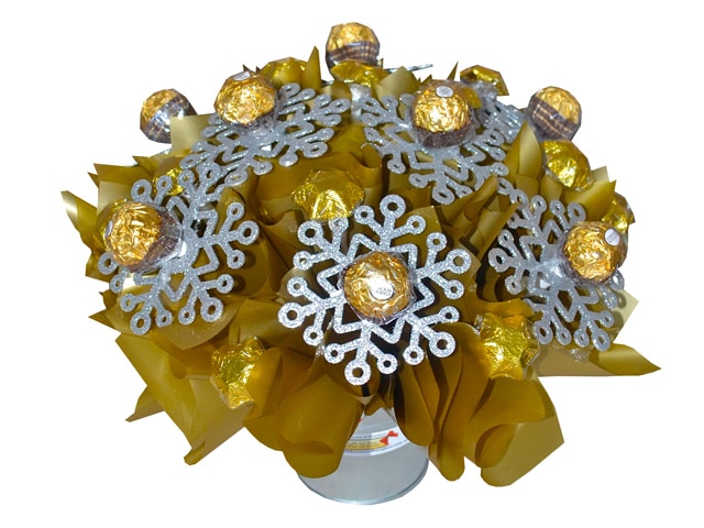 Golden Snowflakes Chocolate Bouquet