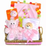 Perfectly Pink Baby Gift Basket 1