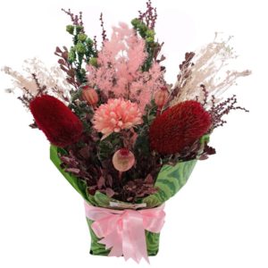 Pretty in Pink Dried Flower Arrangement - Image 1