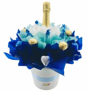 Ocean Hues and Bubbles Chocolate Bouquet - Image 1